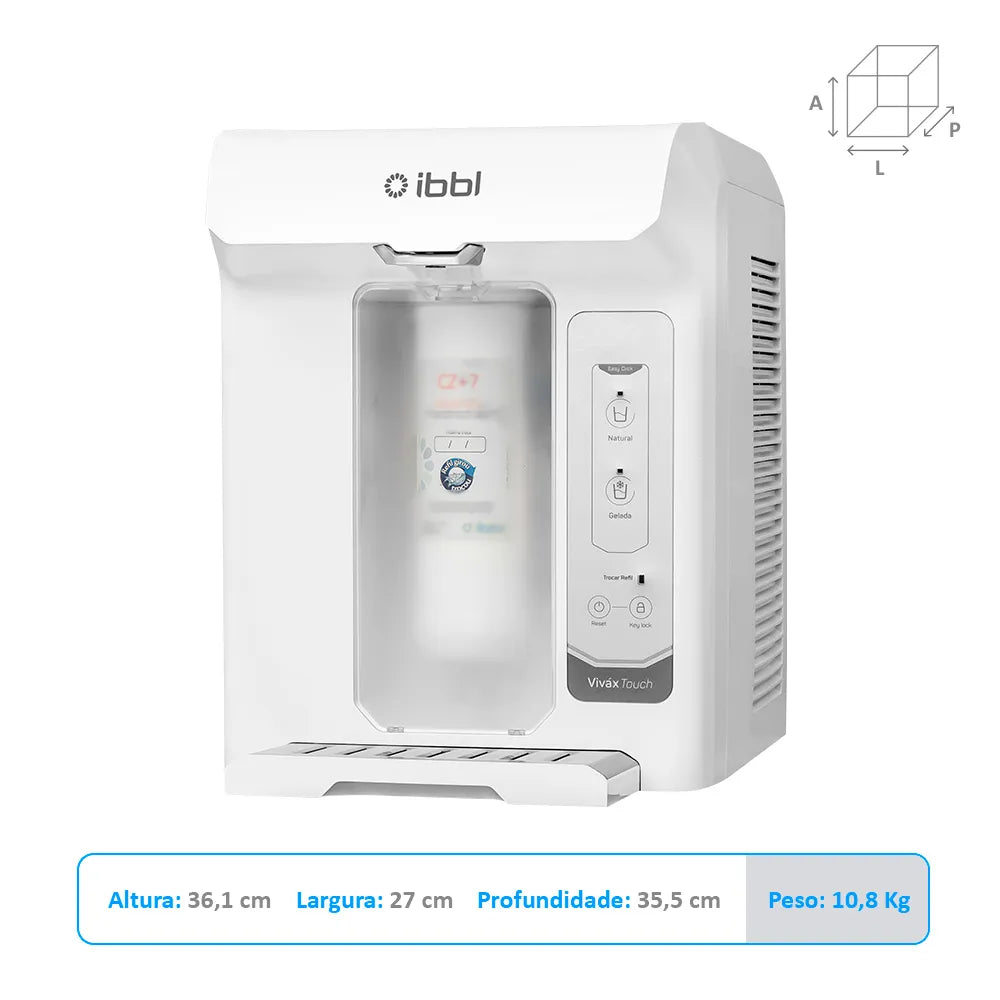 Purificador de Água Viváx Touch com Compressor Branco BIVOLT