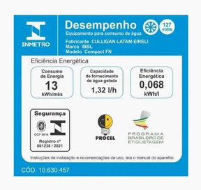 Bebedouro de Água Compact FN2000 Mesa Prata BIVOLT