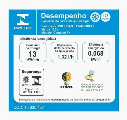 Bebedouro de Água Compact FN2000 Mesa Prata BIVOLT